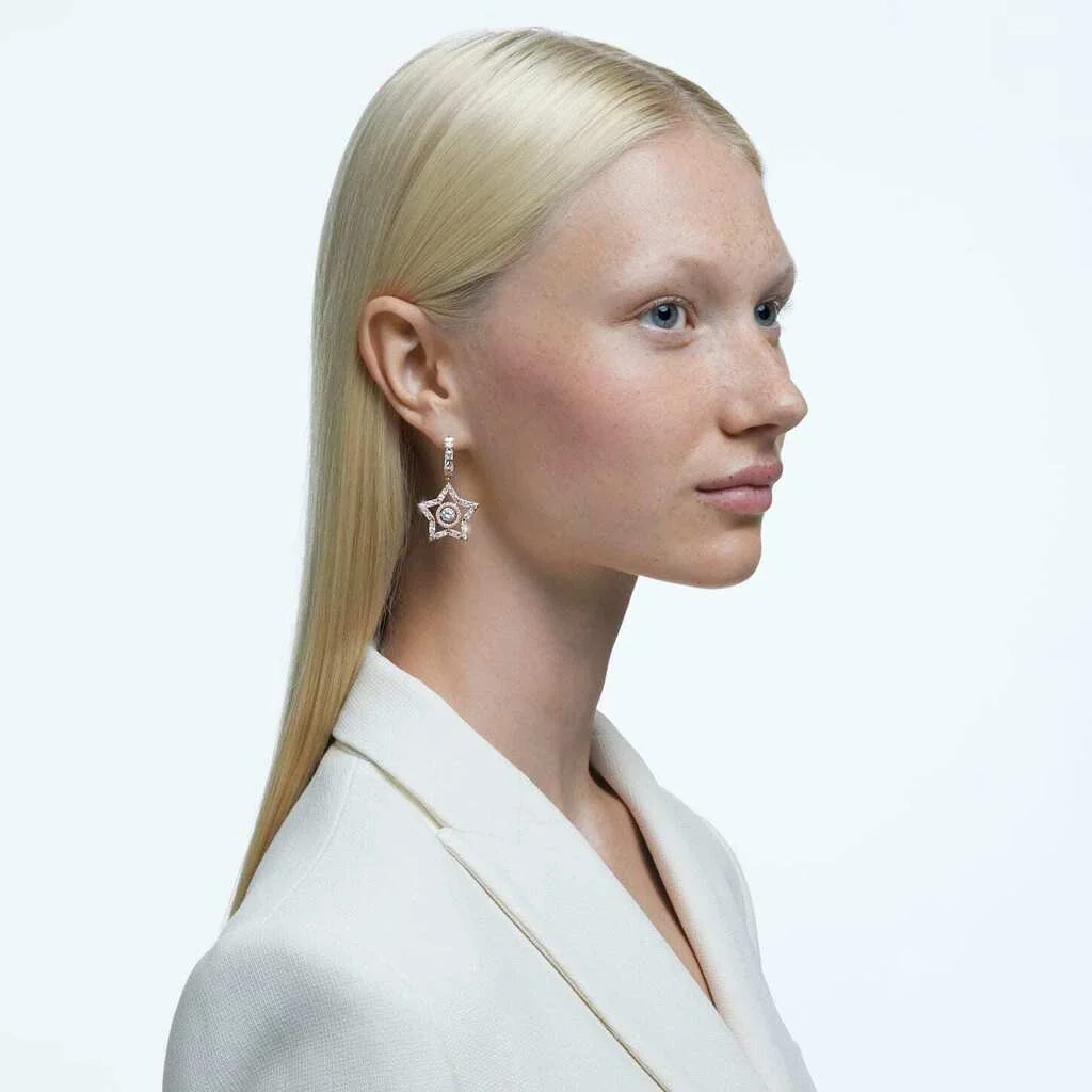 STELLA: серьги CZ WHITE/ROS, шт